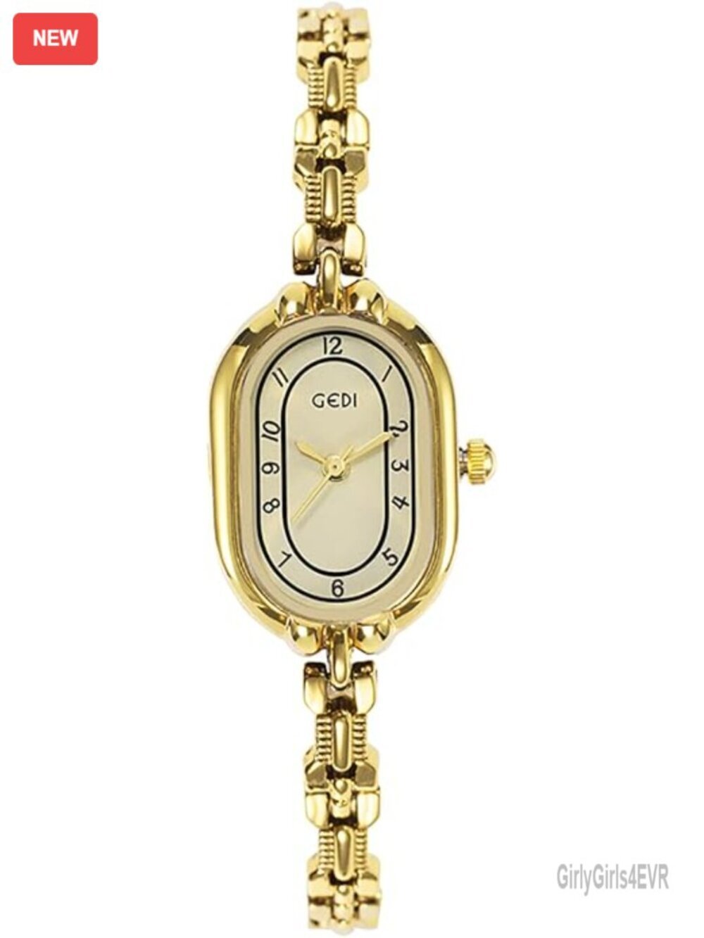 Vintage Oval Dress Watch Quartz Movement Stainless Steel Band Water Resistant